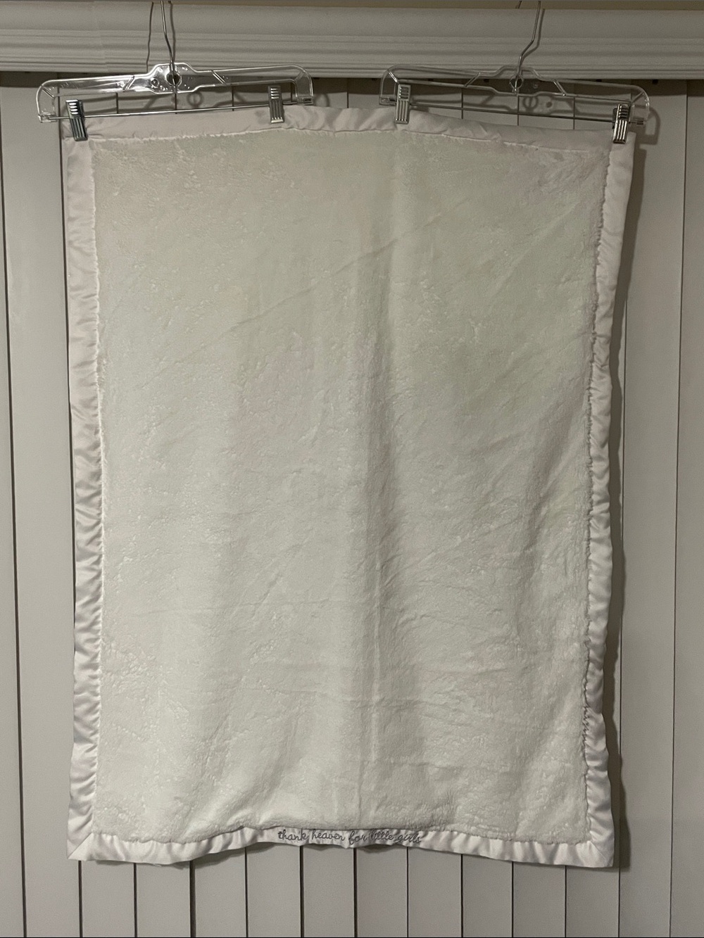 Soft White Satin-Edge Baby Blanket - 30” x 38”